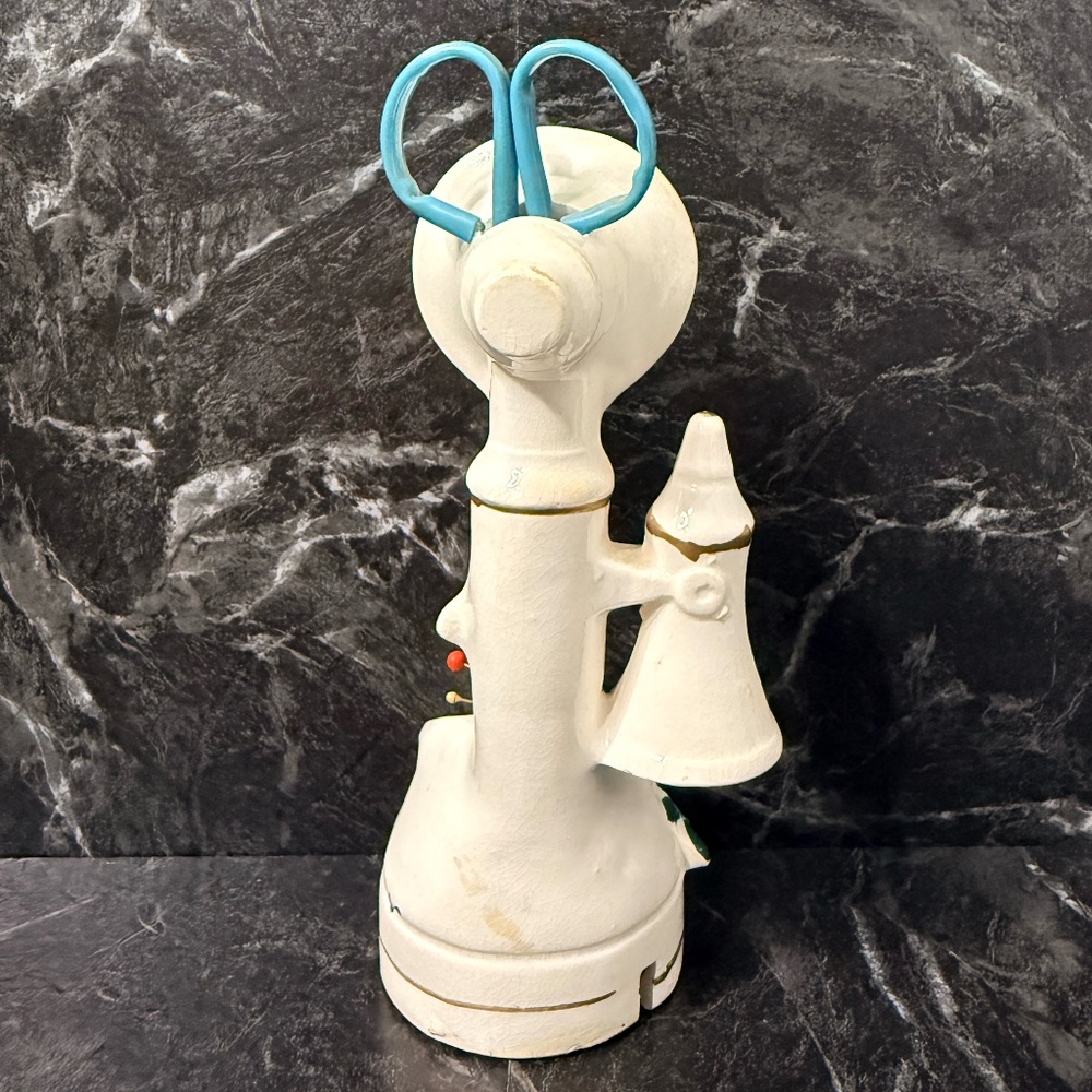 Vintage Telephone Figurine Pin Cushion, Measuring Tape and Scissors - Picture 8 of 16
